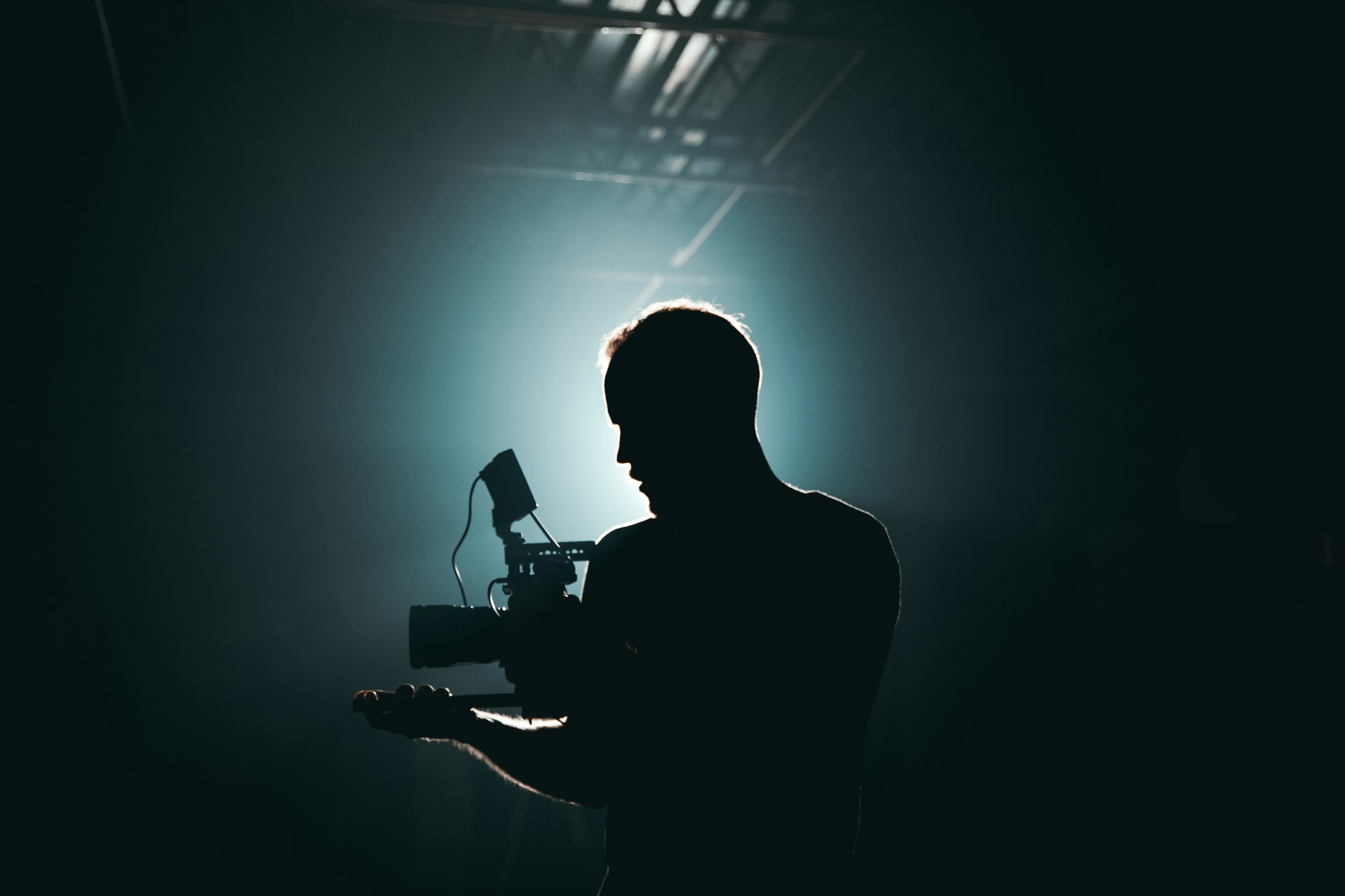 A filmmaker at work on set